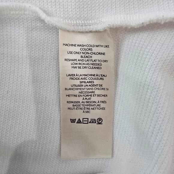 ANTHROPOLOGIE Maeve Ribbed Tiered Sleeve White Blouse S P - Picture 10 of 11